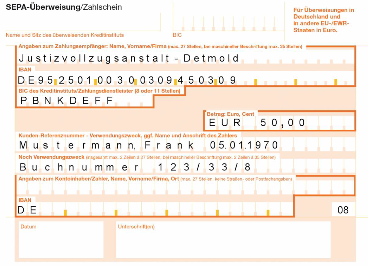 SEPA Überweisungsträger