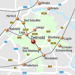 schematische Karte der Region